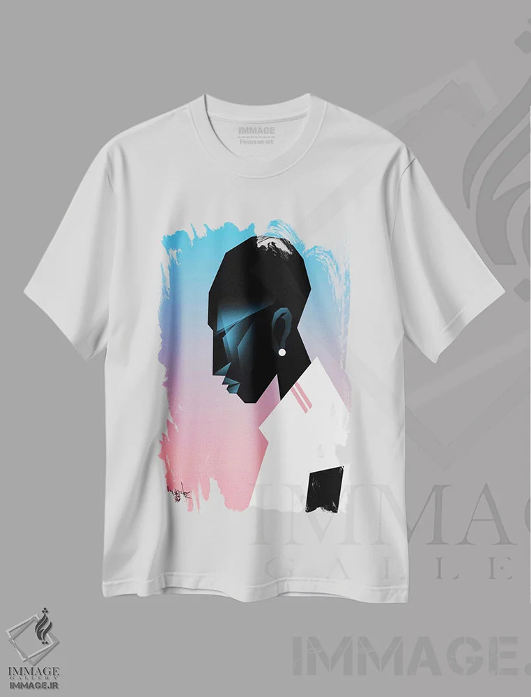 تیشرت سفید طرح دار فضا همان مکان است III، هنر آمریکایی آفریقایی تبار اثر وی کالونتو | immage.ir
