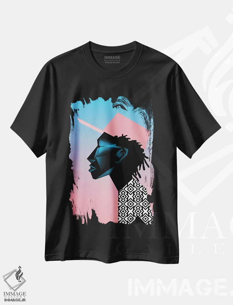 تیشرت مشکی طرح دار فضا همان مکان است IV، هنر آمریکایی آفریقایی تبار اثر وی کالونتو | immage.ir