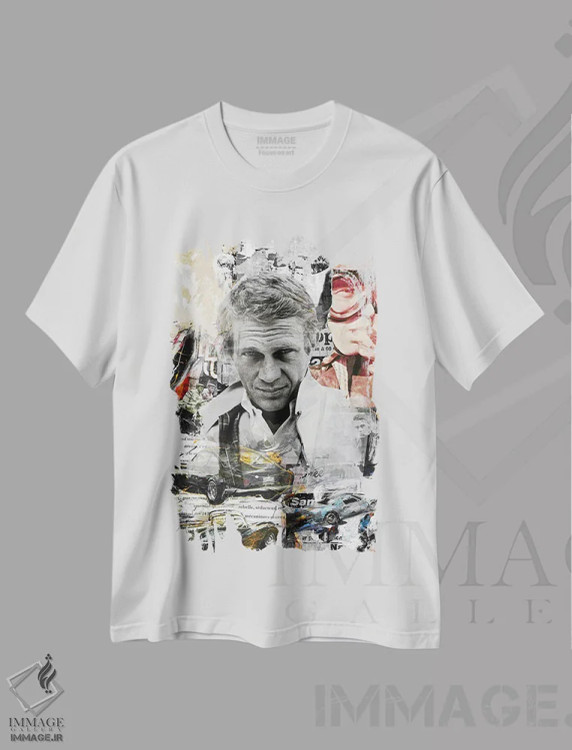 تیشرت سفید طرح دار مک کویین، هنر فاخر معاصر اثر کارولین وندلین | فروشگاه ایماژ