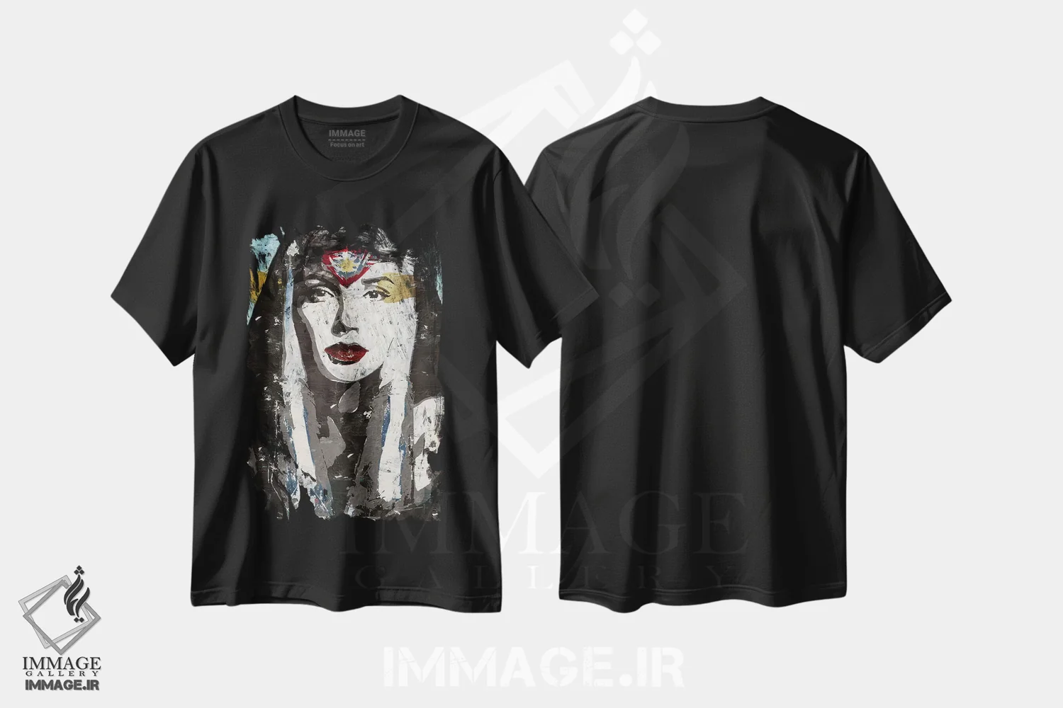 تیشرت مشکی طرح دار واندروومن، مدیوم اثر کارولین وندلین | فروشگاه ایماژ