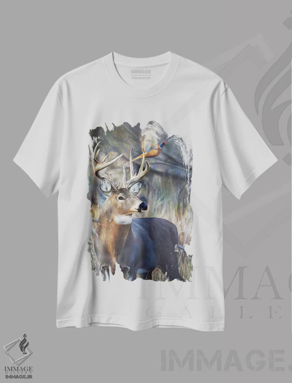 تیشرت سفید طرح دار شکستن شاخه، هنر فاخر معاصر اثر جیمز کوروین | فروشگاه ایماژ