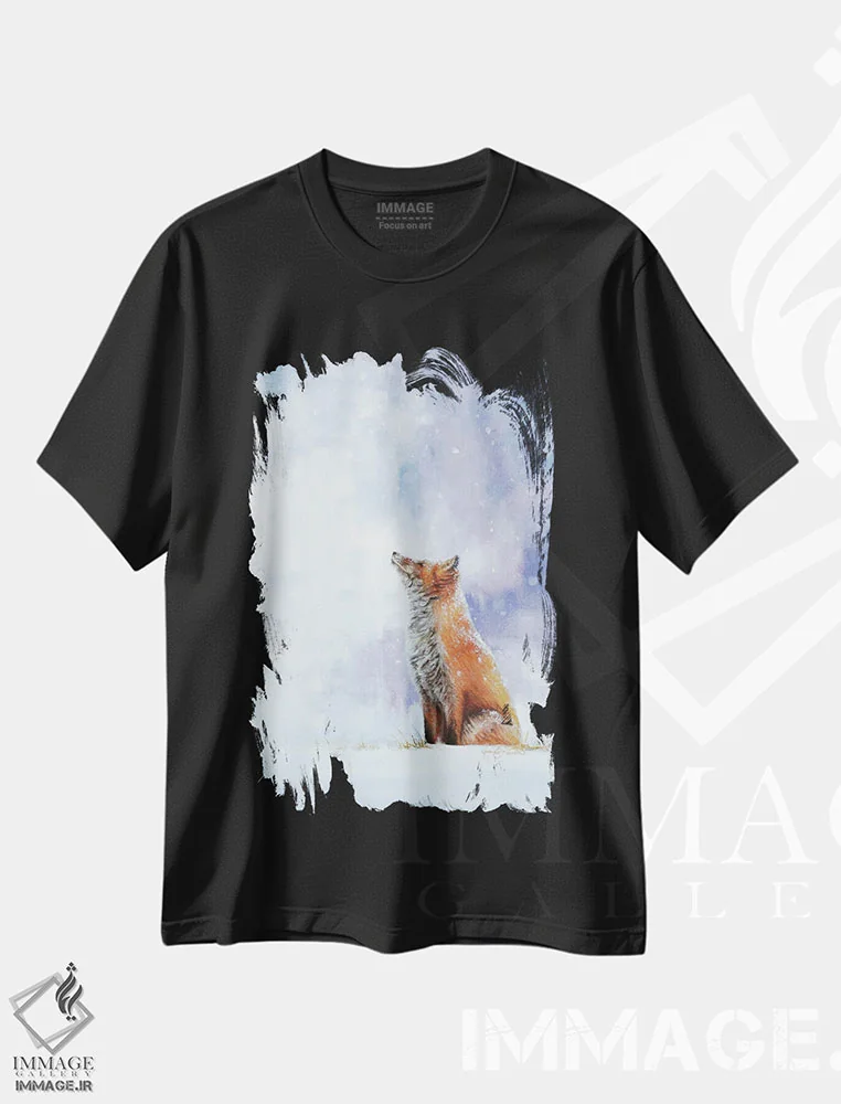 تیشرت مشکی طرح دار سکوت، هنر فاخر معاصر اثر جیمز کوروین | immage.ir