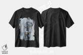 تیشرت مشکی طرح دار بیش از اندازه کنجکاو، هنر فاخر معاصر اثر جیمز کوروین | فروشگاه ایماژ
