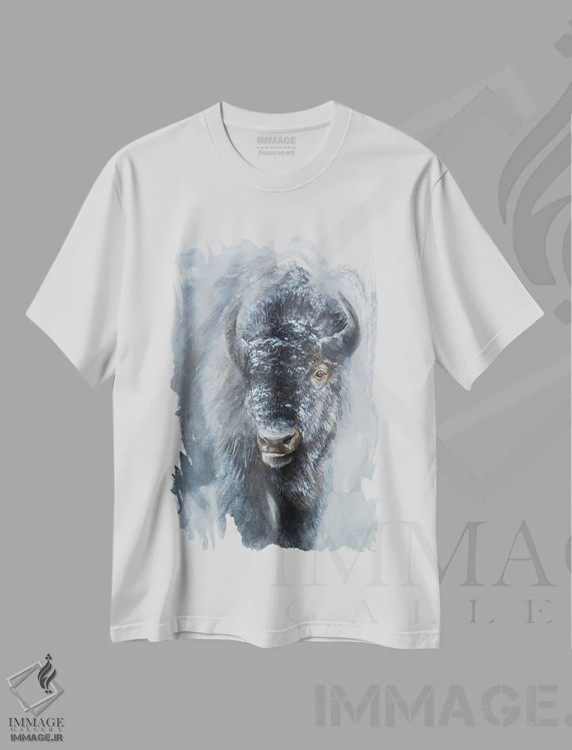 تیشرت سفید طرح دار بیش از اندازه کنجکاو، هنر فاخر معاصر اثر جیمز کوروین | immage.ir