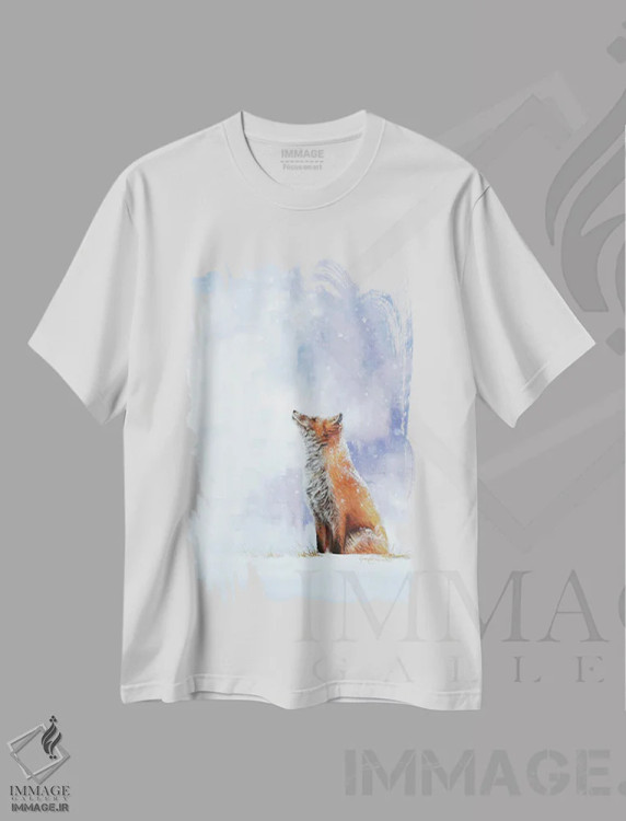 تیشرت سفید طرح دار سکوت، هنر فاخر معاصر اثر جیمز کوروین | فروشگاه ایماژ