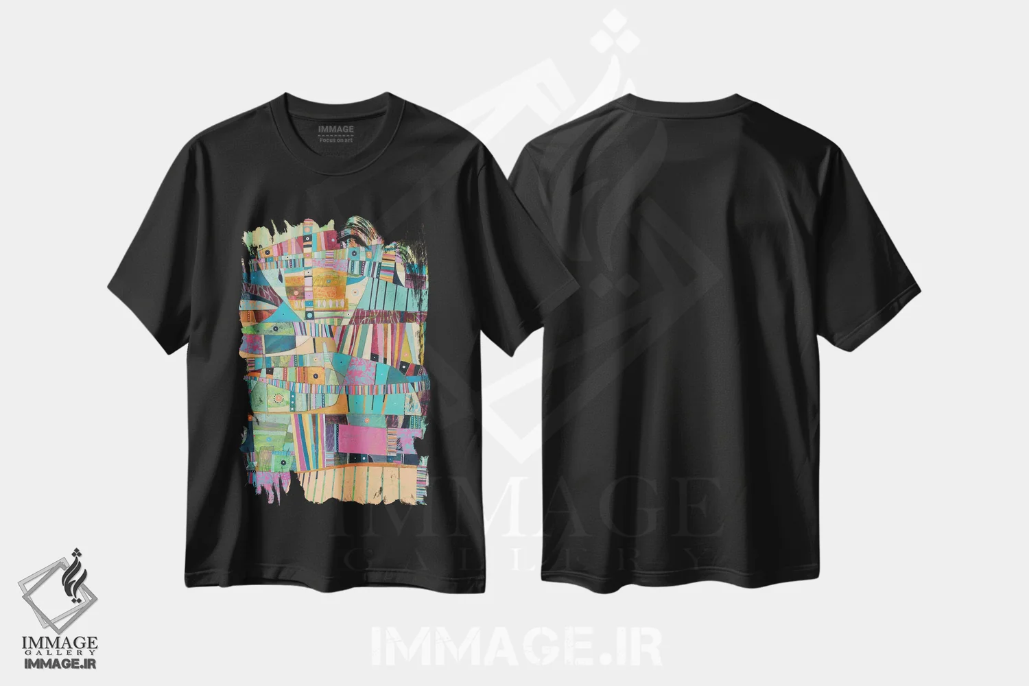 تیشرت مشکی طرح دار رژه اثر شارلوت ونسلی | فروشگاه ایماژ