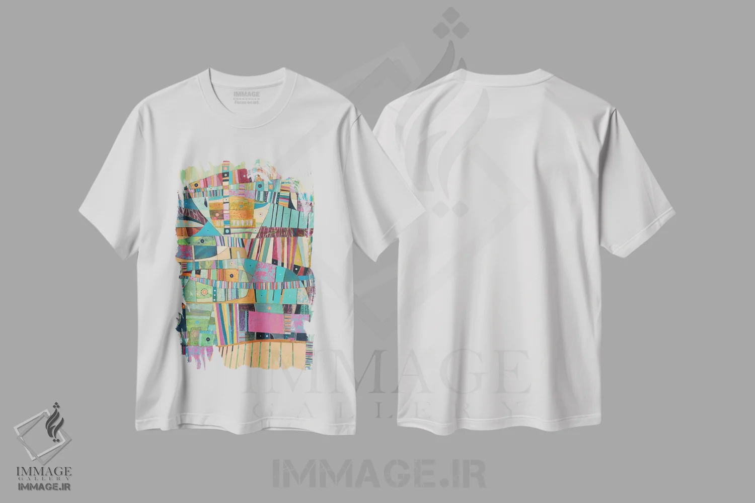 تیشرت سفید طرح دار رژه اثر شارلوت ونسلی | immage.ir