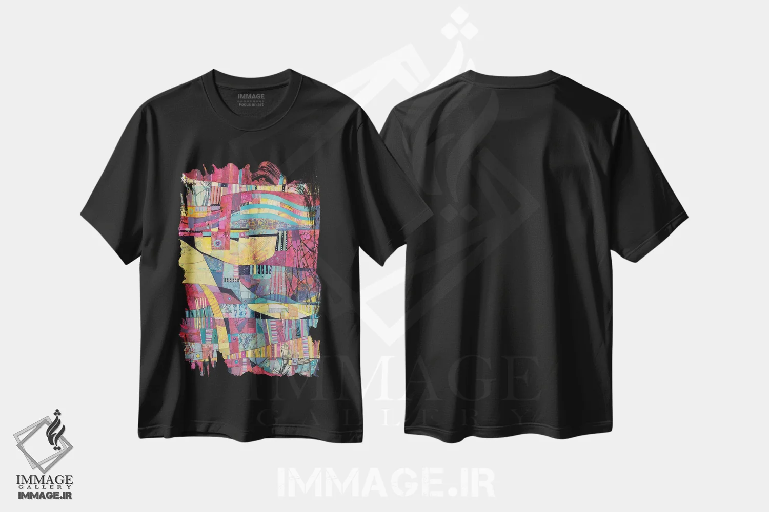 تیشرت مشکی طرح دار سیاحت کننده اثر شارلوت ونسلی | immage.ir