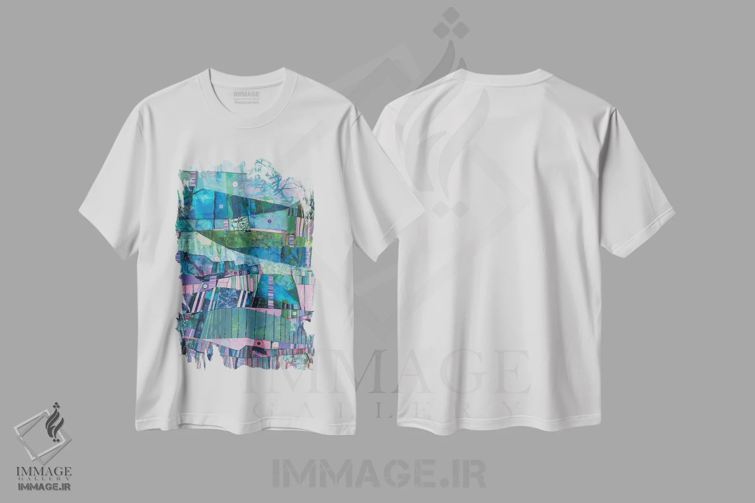 تیشرت سفید طرح دار سرکش، آبستره اثر شارلوت ونسلی | immage.ir