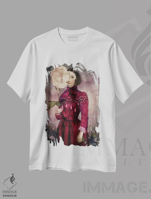 تیشرت سفید طرح دار دسیسه گر، هنر فاخر معاصر اثر کاترین ولز-استاین | فروشگاه ایماژ