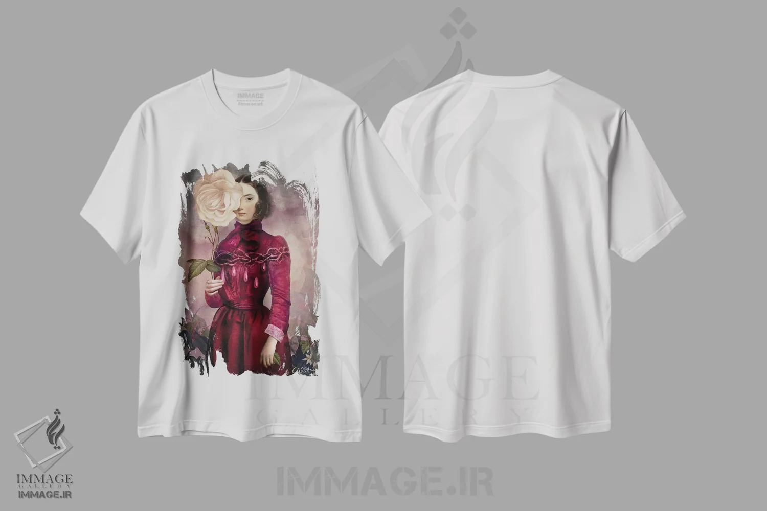 تیشرت سفید طرح دار دسیسه گر، هنر فاخر معاصر اثر کاترین ولز-استاین | فروشگاه ایماژ