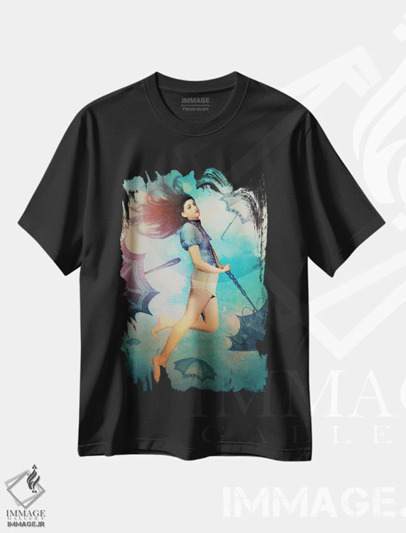 تیشرت مشکی طرح دار آسان، هنر فاخر معاصر اثر کاترین ولز-استاین | فروشگاه ایماژ