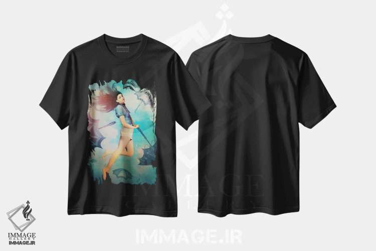 تیشرت مشکی طرح دار آسان، هنر فاخر معاصر اثر کاترین ولز-استاین | فروشگاه ایماژ