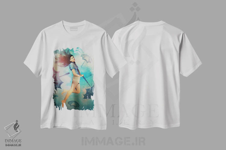 تیشرت سفید طرح دار آسان، هنر فاخر معاصر اثر کاترین ولز-استاین | immage.ir