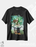 تیشرت مشکی طرح دار جادوگر، هنر فاخر معاصر اثر کاترین ولز-استاین | فروشگاه ایماژ