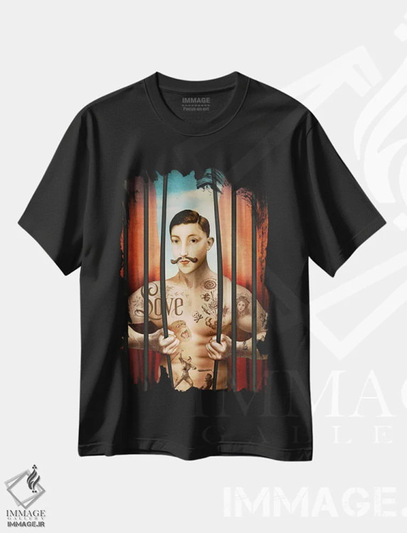 تیشرت مشکی طرح دار هفت عصا، هنر فاخر معاصر اثر کاترین ولز-استاین | immage.ir
