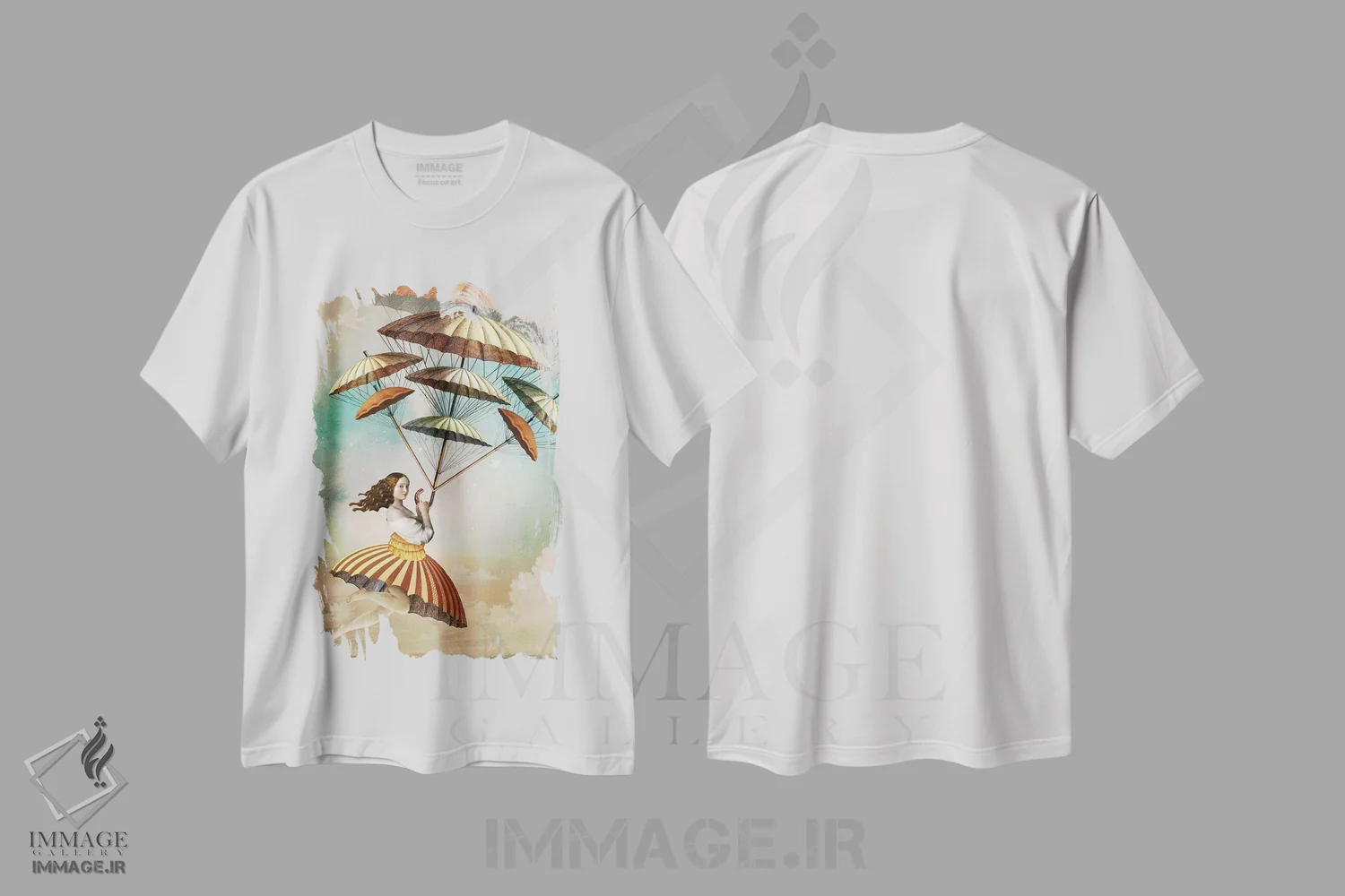 تیشرت سفید طرح دار هشت عصا، هنر فاخر معاصر اثر کاترین ولز-استاین | immage.ir