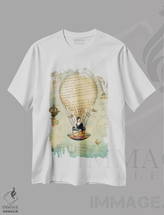 تیشرت سفید طرح دار شاعر، دکوراسیون جایگزین اثر کاترین ولز-استاین | فروشگاه ایماژ