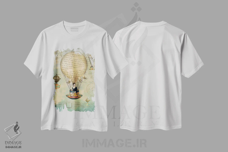 تیشرت سفید طرح دار شاعر، دکوراسیون جایگزین اثر کاترین ولز-استاین | فروشگاه ایماژ