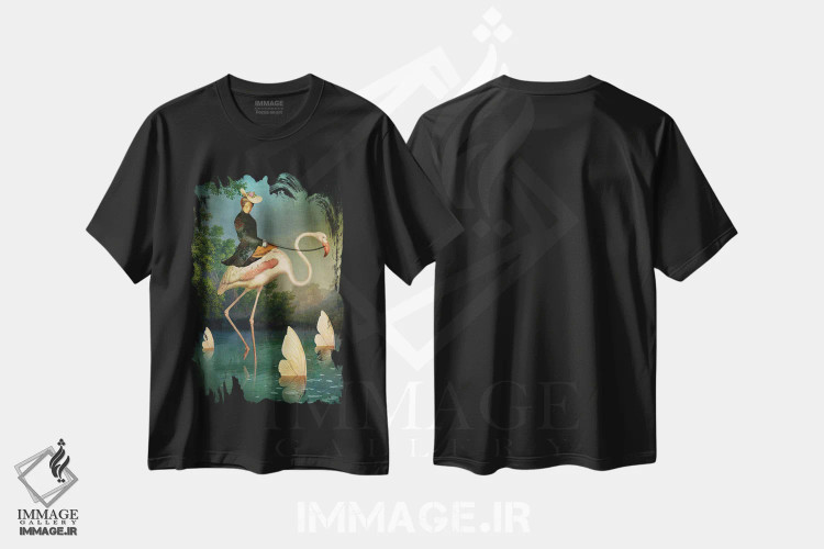 تیشرت مشکی طرح دار عبور، هنر فاخر معاصر اثر کاترین ولز-استاین | فروشگاه ایماژ