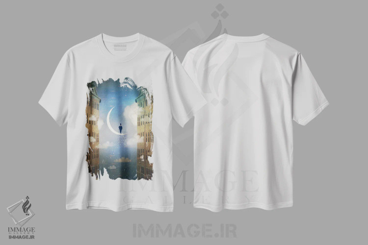 تیشرت سفید طرح دار شب بخیر، هنر فاخر معاصر اثر کاترین ولز-استاین | فروشگاه ایماژ