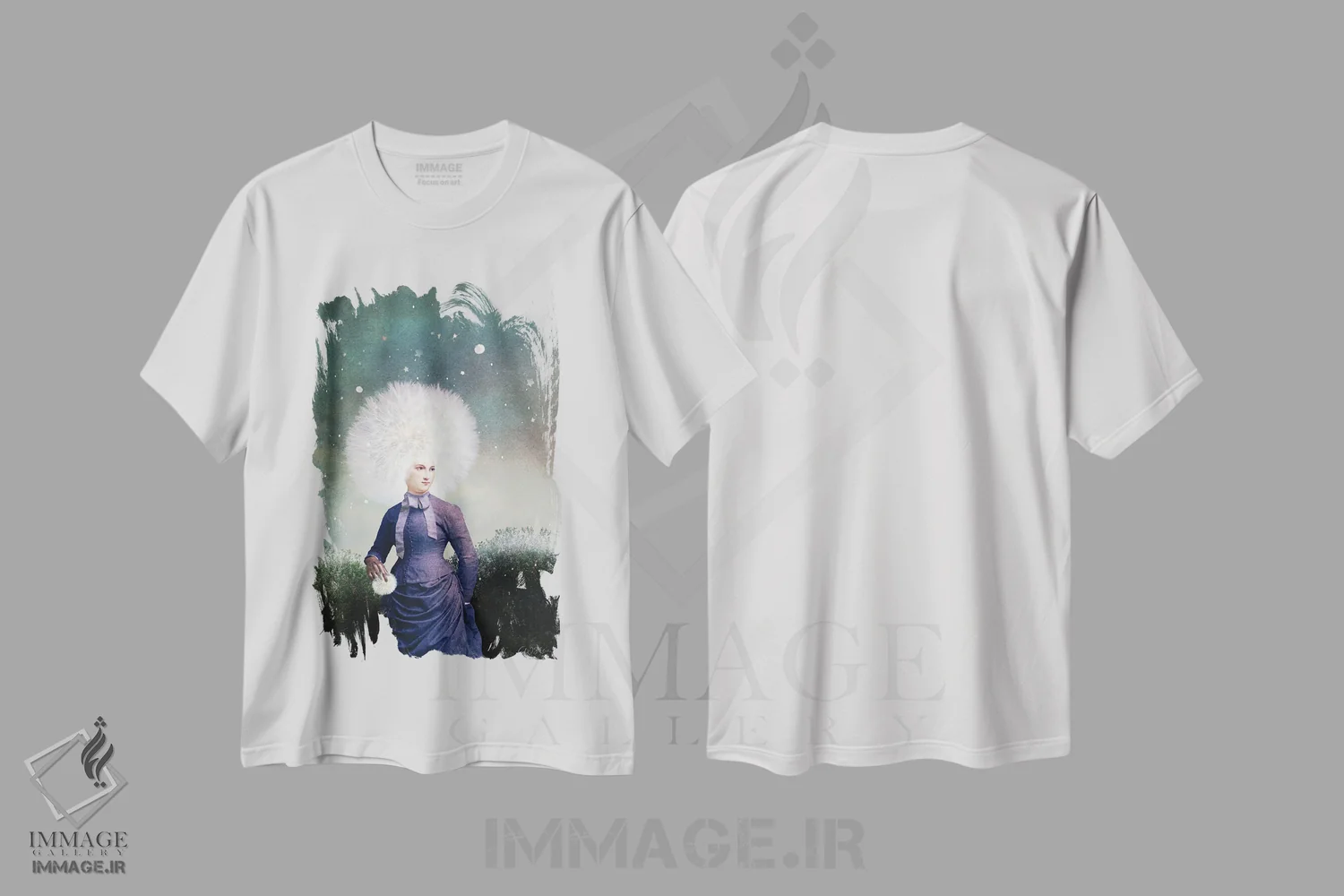 تیشرت سفید طرح دار گلوله برفی، هنر فاخر معاصر اثر کاترین ولز-استاین | immage.ir