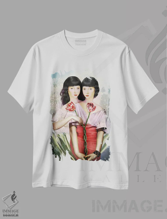 تیشرت سفید طرح دار دو جام، هنر فاخر معاصر اثر کاترین ولز-استاین | immage.ir