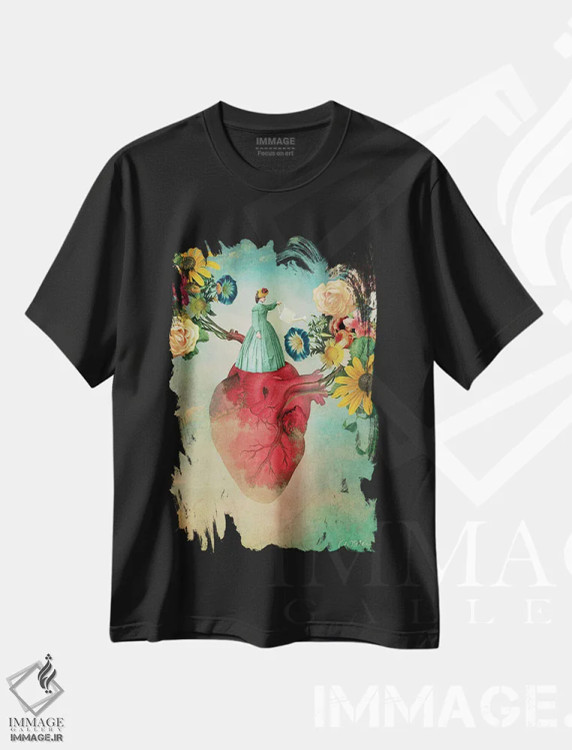 تیشرت مشکی طرح دار به خودت برس، هنر فاخر معاصر اثر کاترین ولز-استاین | فروشگاه ایماژ