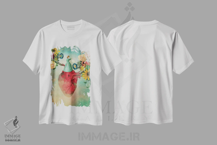 تیشرت سفید طرح دار به خودت برس، هنر فاخر معاصر اثر کاترین ولز-استاین | immage.ir