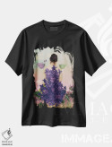 تیشرت مشکی طرح دار بنفشه، هنر فاخر معاصر اثر کاترین ولز-استاین | immage.ir