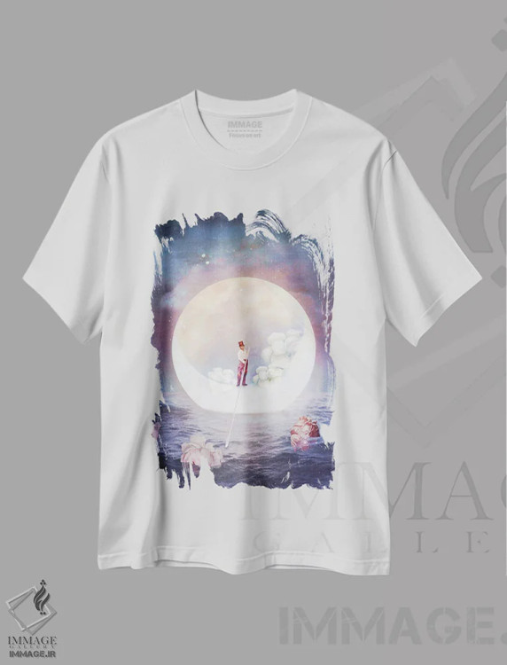 تیشرت سفید طرح دار کشتی ران، هنر فاخر معاصر اثر کاترین ولز-استاین | immage.ir