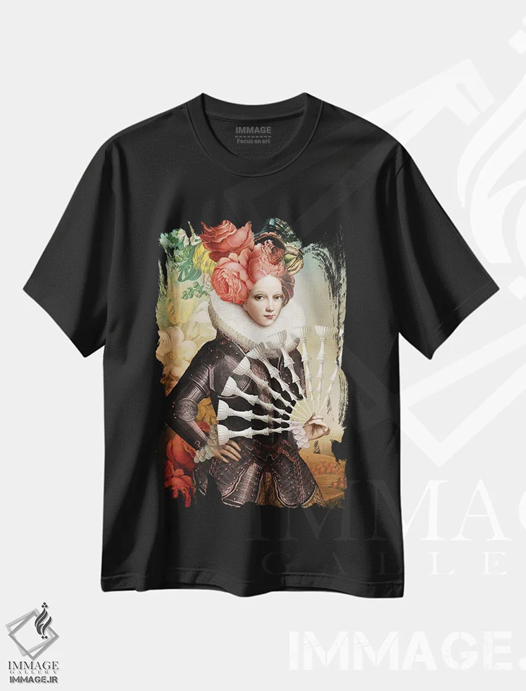 تیشرت مشکی طرح دار نه جام، هنر فاخر معاصر اثر کاترین ولز-استاین | immage.ir