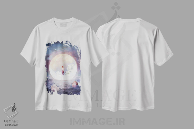 تیشرت سفید طرح دار کشتی ران، هنر فاخر معاصر اثر کاترین ولز-استاین | immage.ir