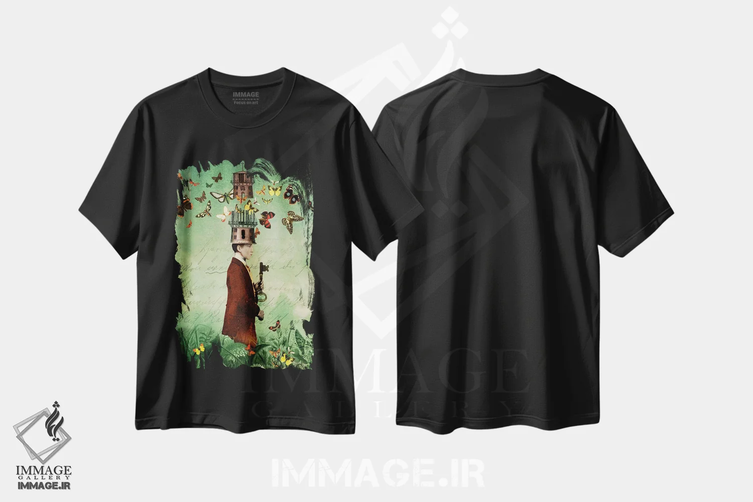 تیشرت مشکی طرح دار ذهنت را آزاد کن، هنر فاخر معاصر اثر کاترین ولز-استاین | فروشگاه ایماژ