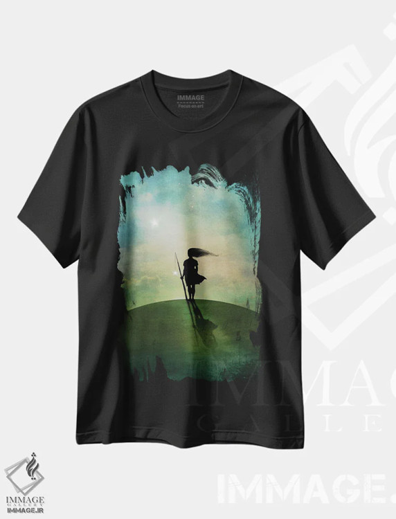 تیشرت مشکی طرح دار ستاره صبحگاهی، هنر فاخر معاصر اثر کاترین ولز-استاین | فروشگاه ایماژ