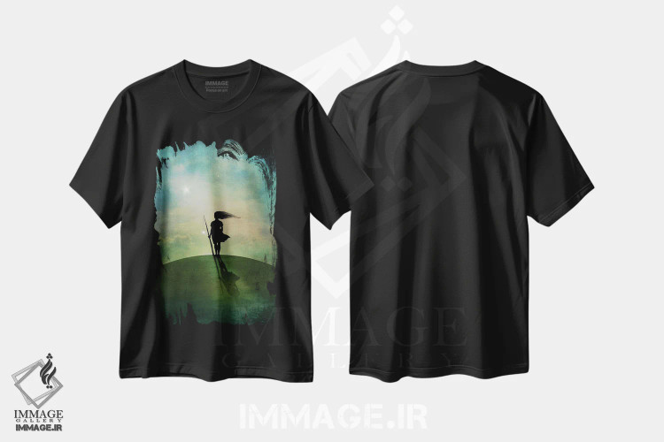 تیشرت مشکی طرح دار ستاره صبحگاهی، هنر فاخر معاصر اثر کاترین ولز-استاین | فروشگاه ایماژ