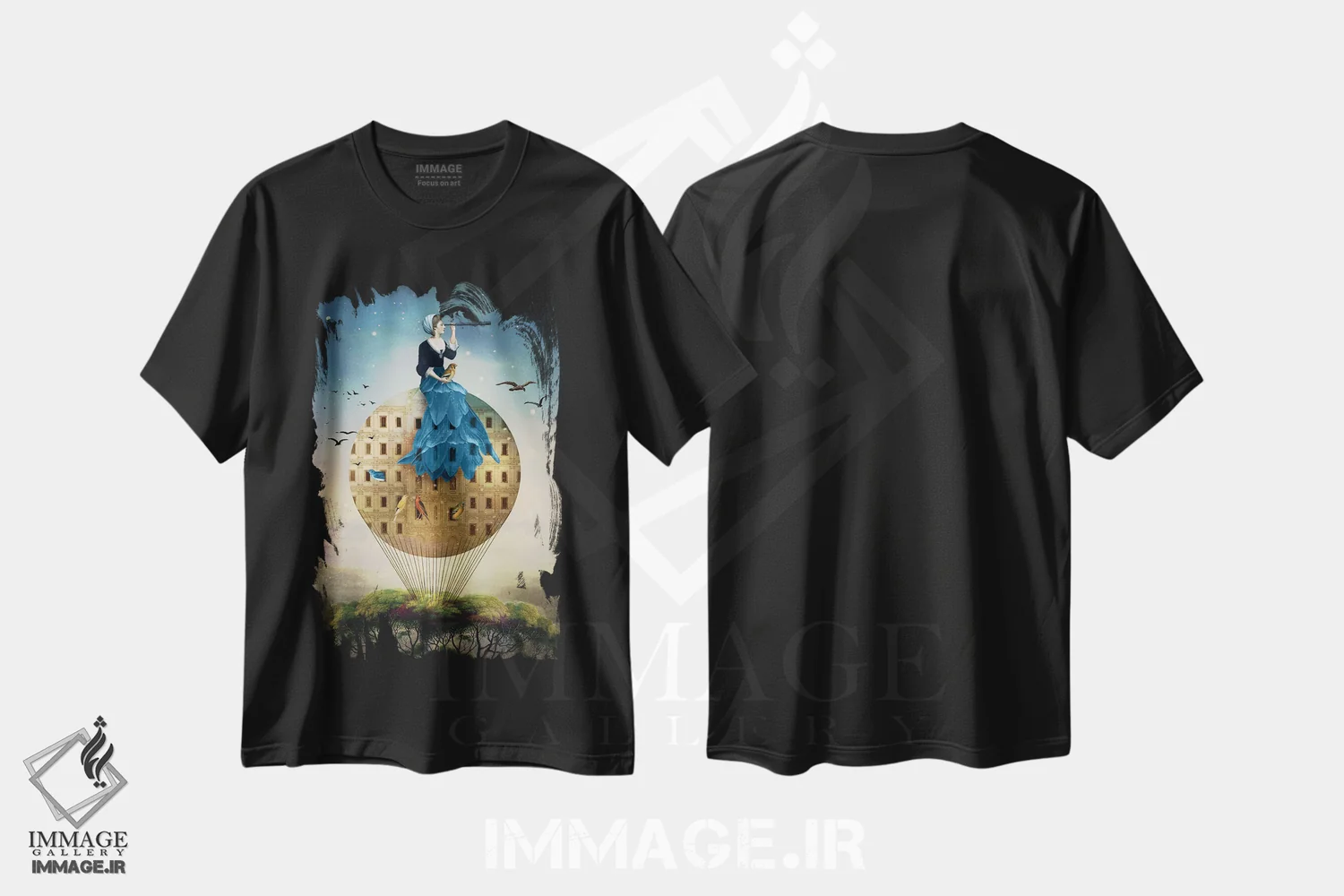 تیشرت مشکی طرح دار ملکه شمشیرها، هنر فاخر معاصر اثر کاترین ولز-استاین | immage.ir