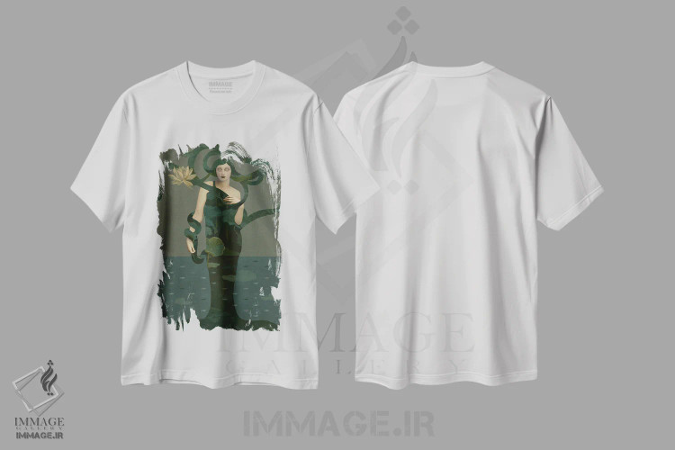 تیشرت سفید طرح دار مدوسا، هنر فاخر معاصر اثر کاترین ولز-استاین | immage.ir