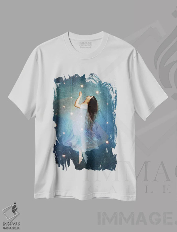 تیشرت سفید طرح دار ملوان ستاره ای، هنر فاخر معاصر اثر کاترین ولز-استاین | immage.ir
