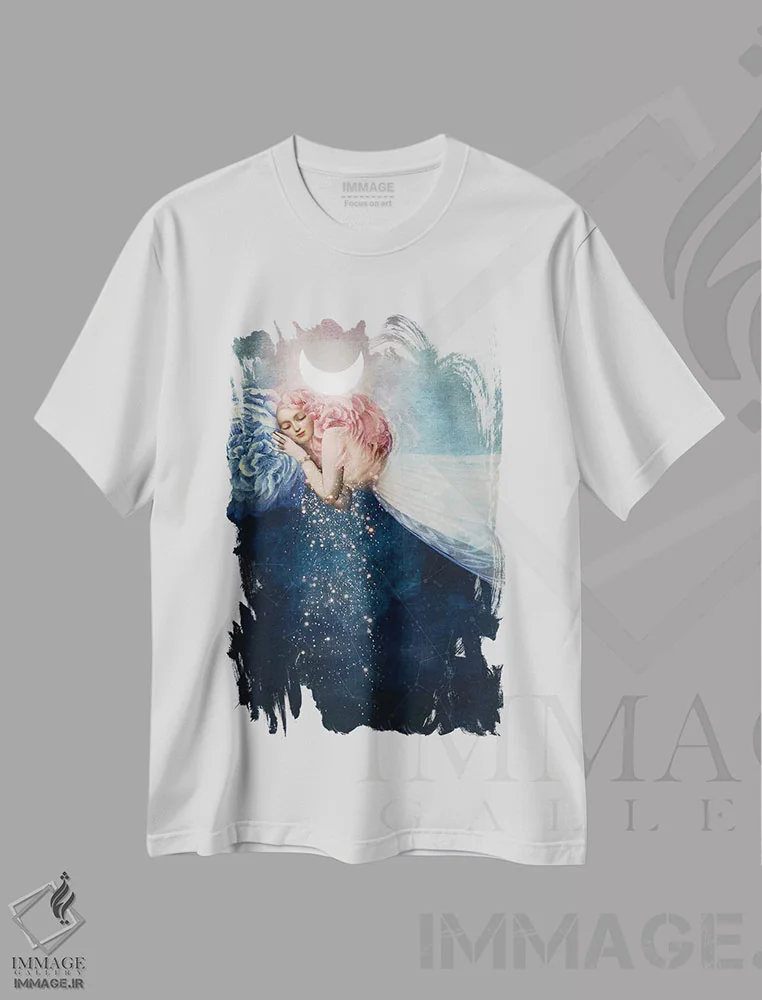 تیشرت سفید طرح دار خواب، هنر فاخر معاصر اثر کاترین ولز-استاین | immage.ir
