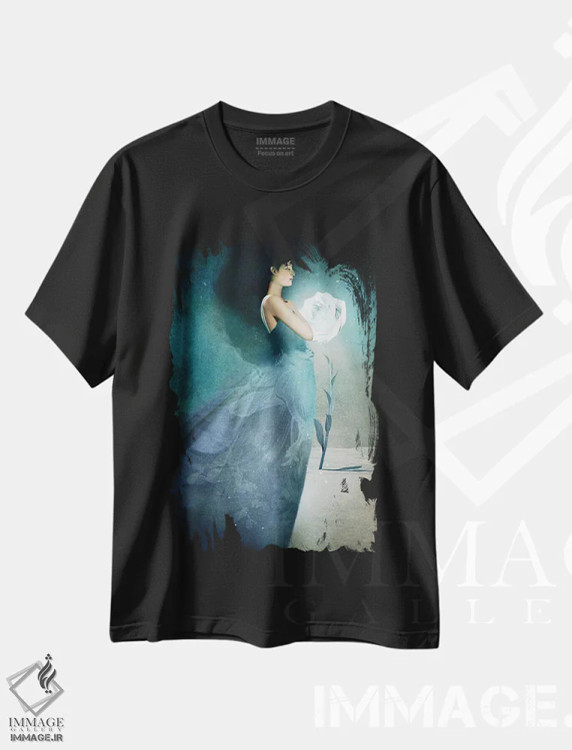 تیشرت مشکی طرح دار شاهزاده یخی، هنر فاخر معاصر اثر کاترین ولز-استاین | immage.ir