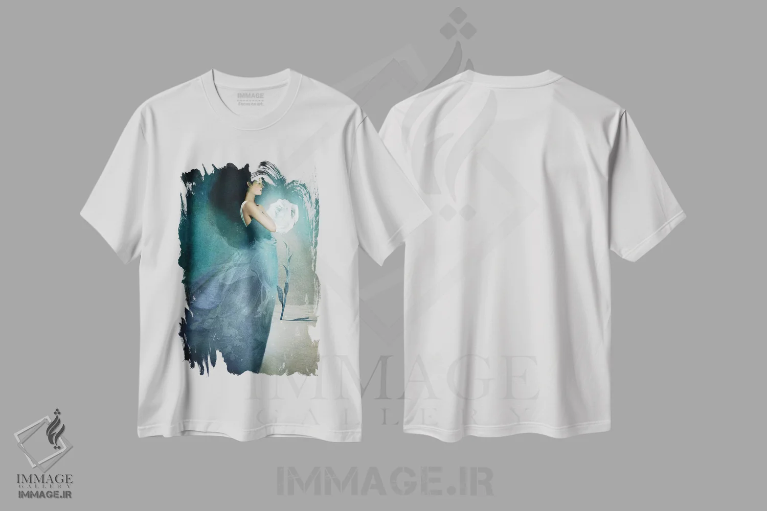 تیشرت سفید طرح دار شاهزاده یخی، هنر فاخر معاصر اثر کاترین ولز-استاین | فروشگاه ایماژ