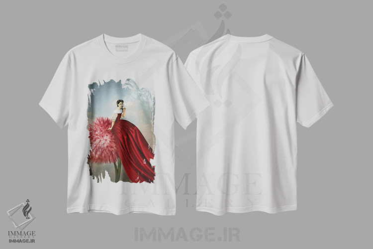 تیشرت سفید طرح دار تخیّل، هنر فاخر معاصر اثر کاترین ولز-استاین | immage.ir