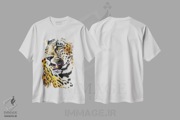 تیشرت سفید طرح دار یوزپلنگ، هنر فاخر معاصر اثر چنس وات | immage.ir