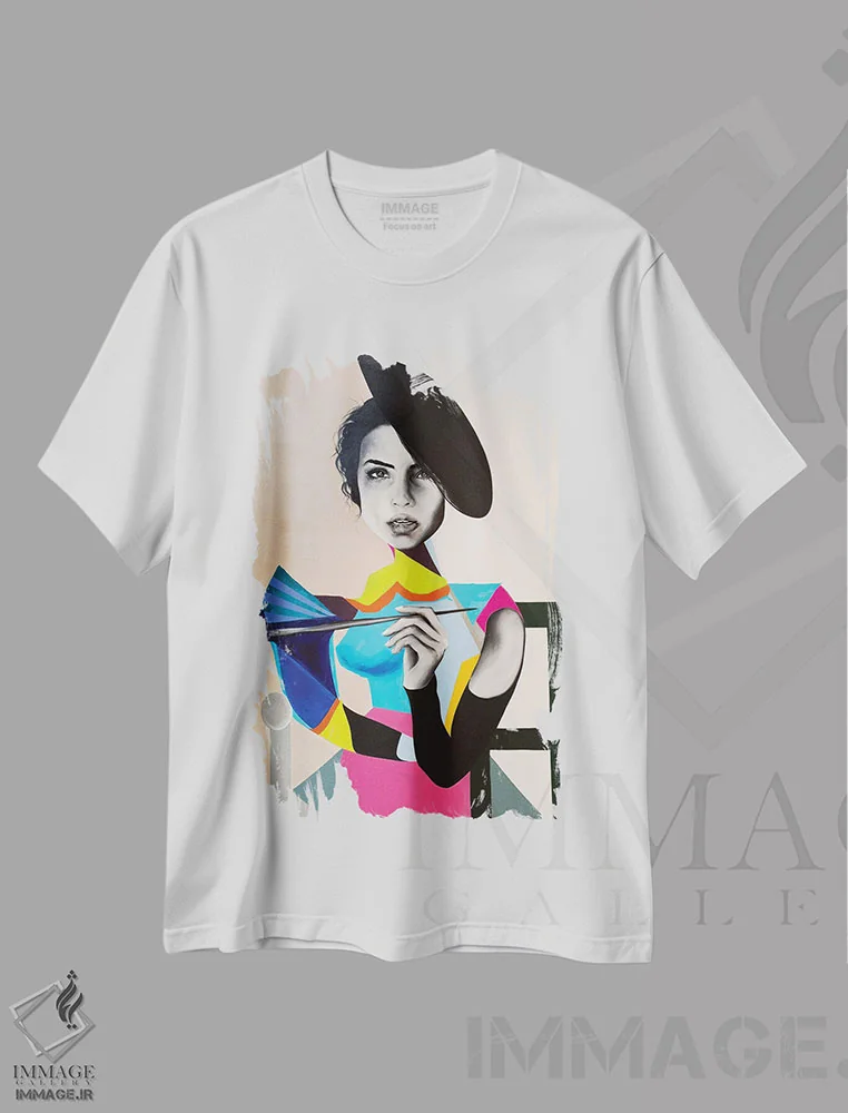 تیشرت سفید طرح دار نقاش، هنر فاخر معاصر اثر چنس وات | immage.ir