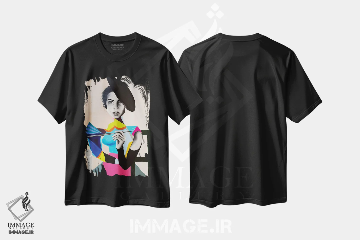 تیشرت مشکی طرح دار نقاش، هنر فاخر معاصر اثر چنس وات | فروشگاه ایماژ