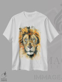 تیشرت سفید طرح دار شیر ۲، هنر فاخر معاصر اثر چنس وات | فروشگاه ایماژ
