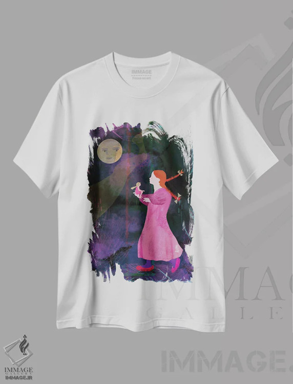 تیشرت سفید طرح دار عروسک چینی، هنر دیجیتال اثر کلر وست وود | فروشگاه ایماژ