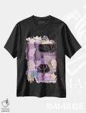 تیشرت مشکی طرح دار کُلاژ درختان، آبستره اثر کلر وست وود | فروشگاه ایماژ