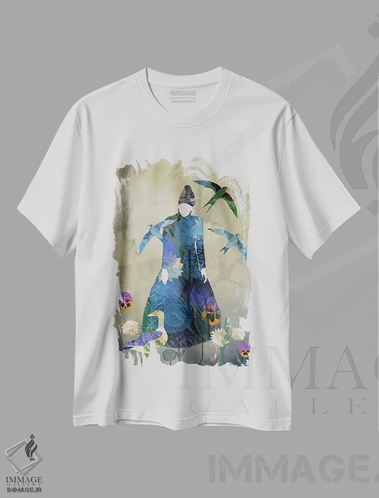 تیشرت سفید طرح دار اردک، هنر دیجیتال اثر کلر وست وود | immage.ir